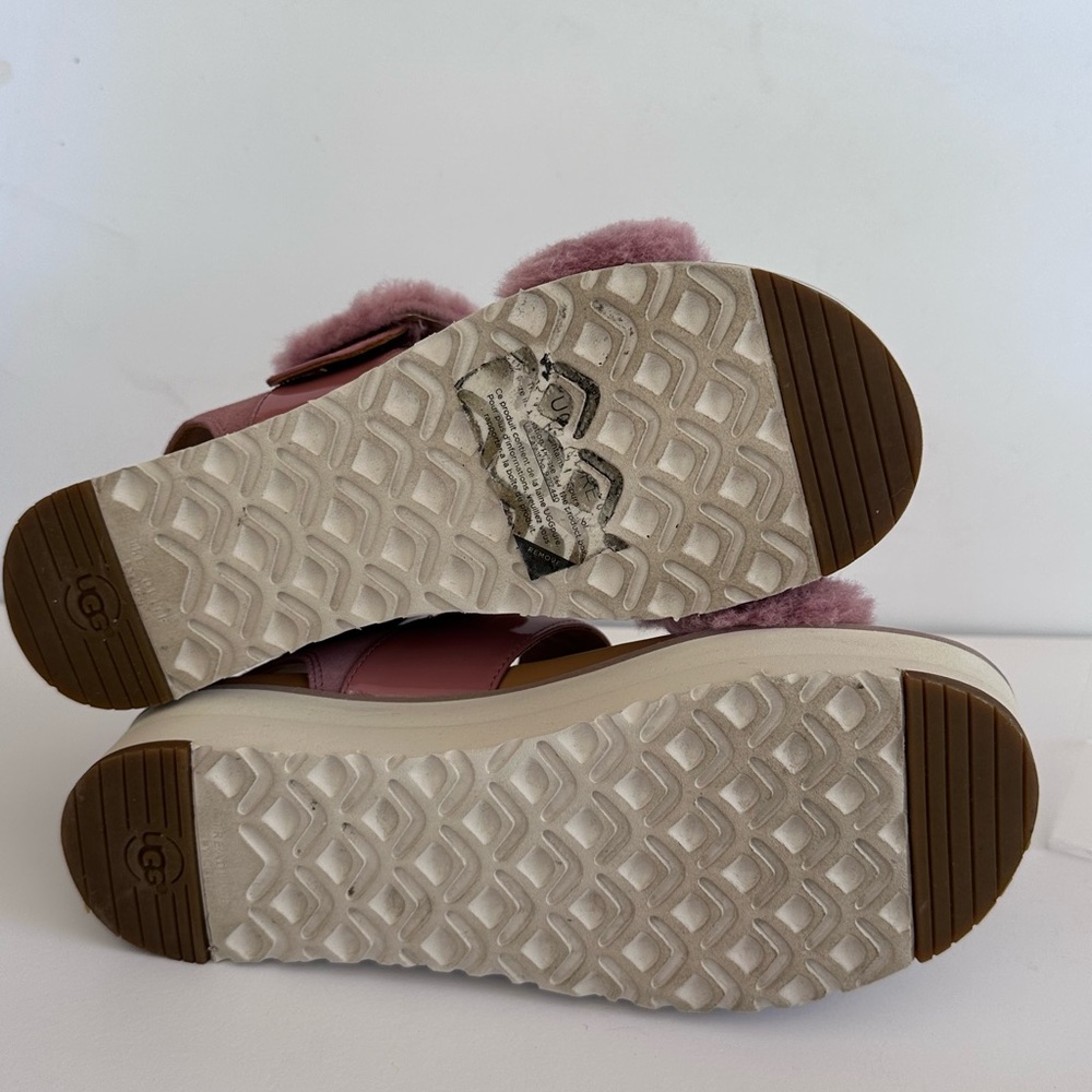 Ugg Australia Le Fluff Chella Slingback Sandals light Pink Size 7 - Picture 11 of 12